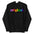 Introducing the Original Hoodie by Pridelity, a black hoodie featuring the word "original" in bold rainbow-colored letters across the chest, capturing the essence of pride shirts. It includes a front pocket and a drawstring hood for both comfort and style.