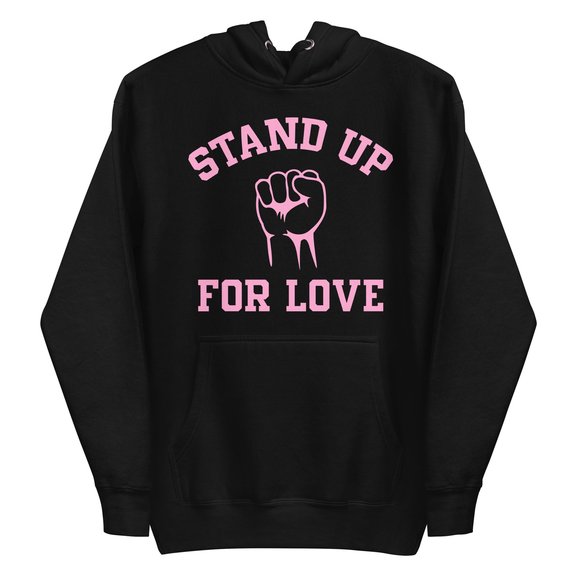 Check out the Stand Up Hoodie by Pridelity, a purple piece from our pride collection, adorned with 