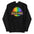 The Jurassic Pride Hoodie by Pridelity showcases a vibrant design featuring two cartoon dinosaurs facing each other inside a rainbow circle. The bold "Jurassic Pride" text beneath them, along with heart motifs, ensures it stands out among pride shirts.