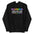 Black Warning Hoodie featuring vibrant rainbow text '100% Gay and Ready to Slay,' stylish pride clothing for any occasion.