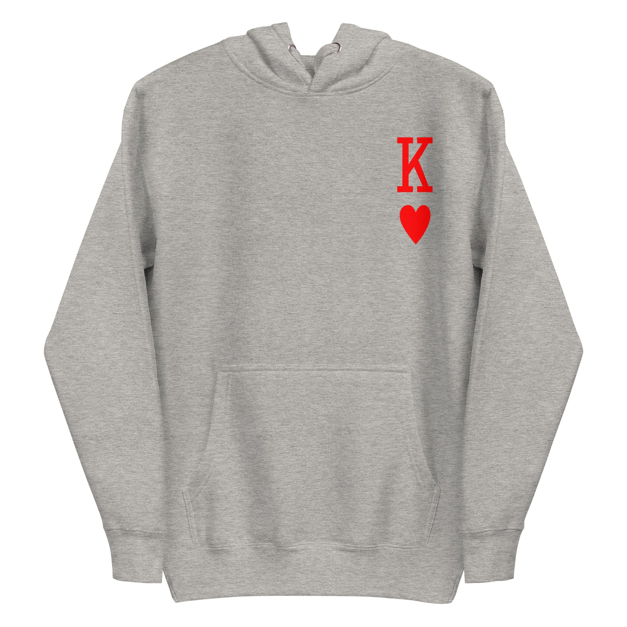 White King of Hearts Hoodie by Pridelity, adorned with a red 