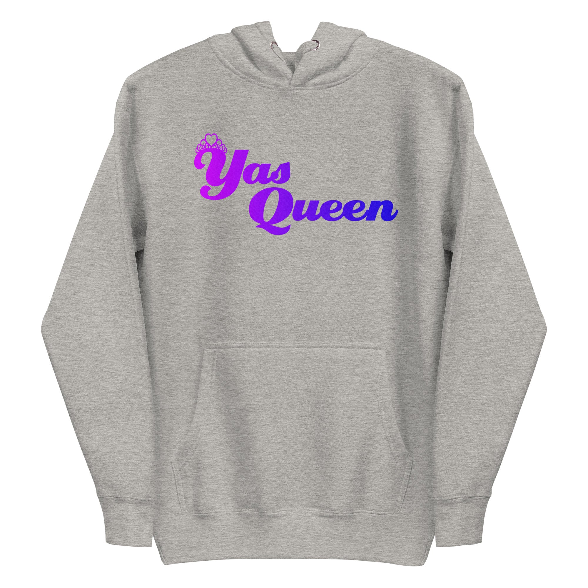 Introducing the Yas Queen Hoodie by Pridelity, a black hoodie from their pride collection. This stylish piece features 