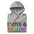 The Pridelity "United & Strong" hoodie from the pride collection is a folded white garment featuring bold text that reads "UNITED & STRONG." The word "STRONG" is adorned in a rainbow gradient, celebrating LGBTQ+ diversity and inclusivity. It comes with a drawstring hood, perfect for making a statement of unity and strength.