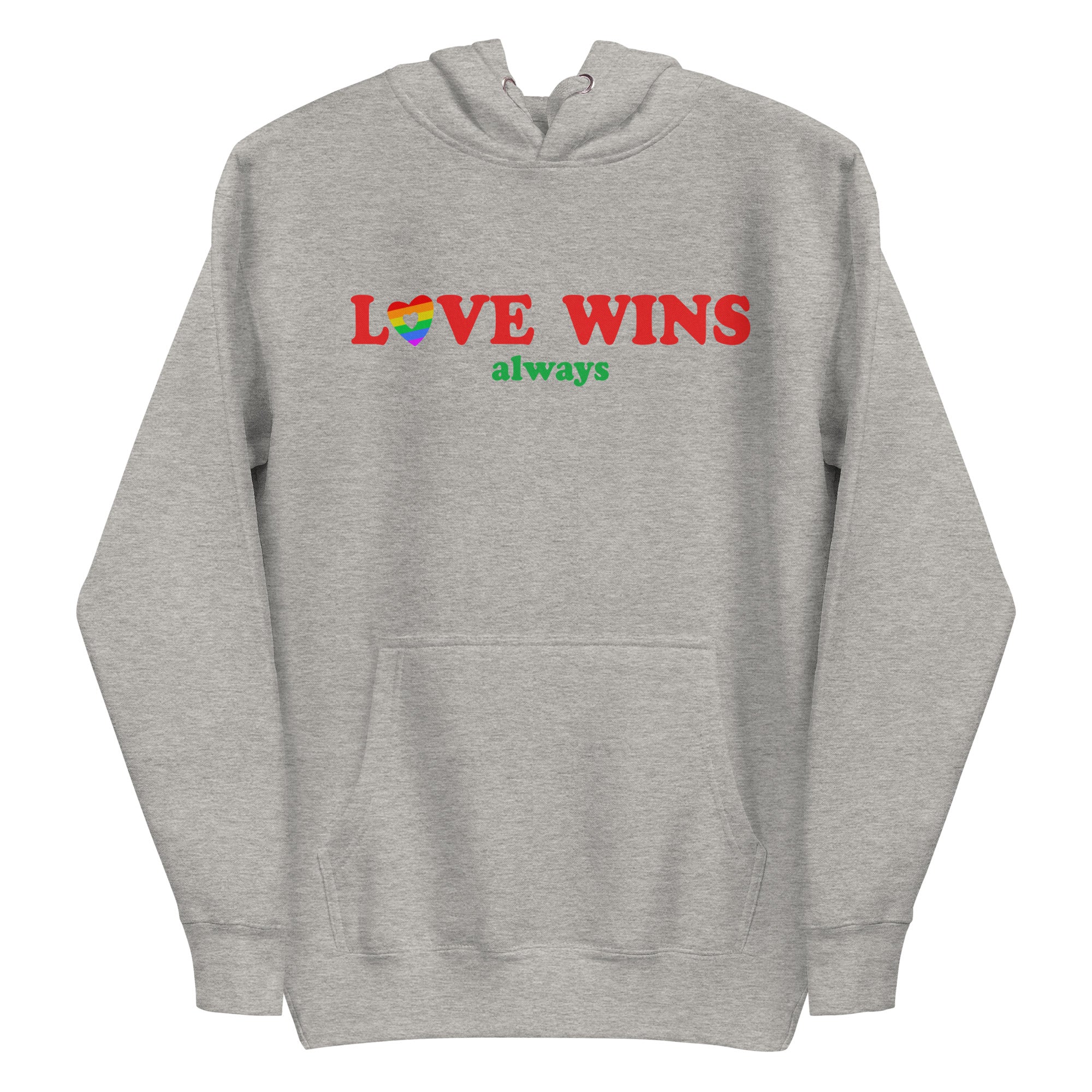 Introducing the Love Wins, Always Hoodie by Pridelity in Team Royal. This cozy garment is perfect for proudly expressing yourself, featuring the phrase 