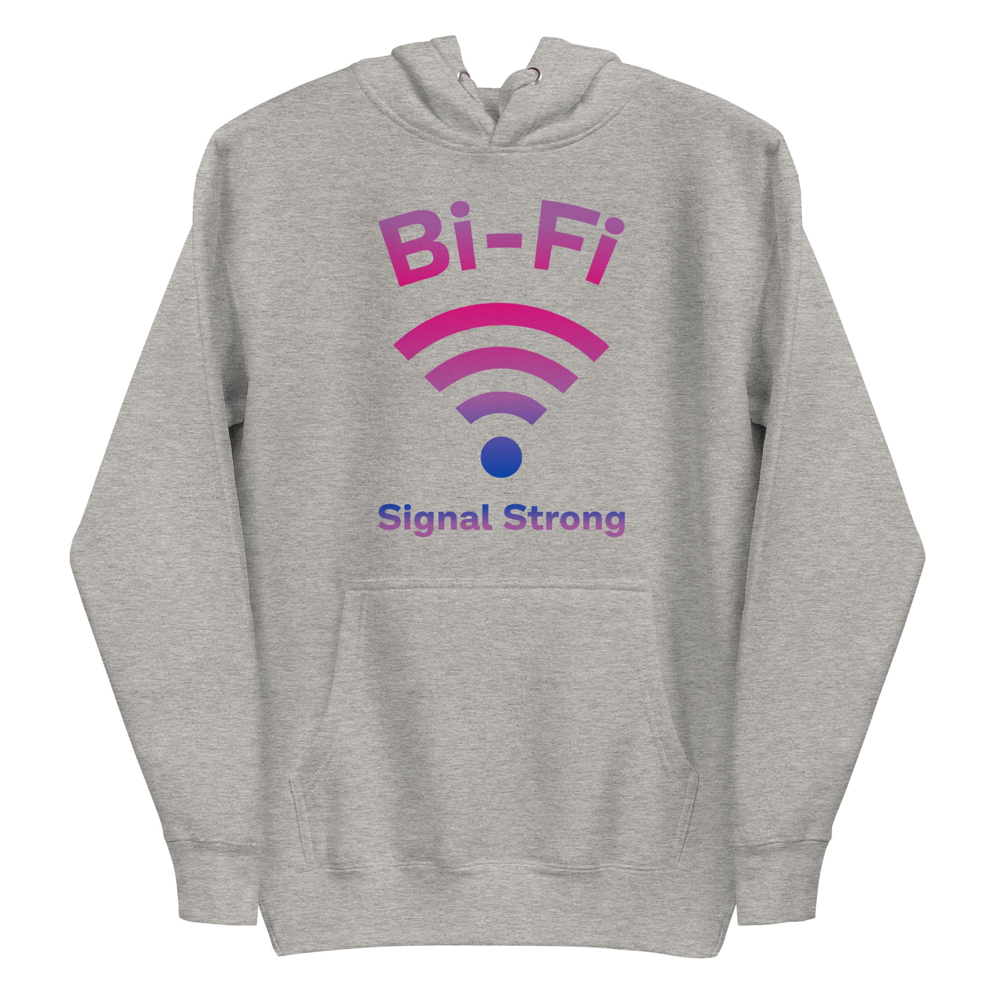 Introducing the Bi-Fi Hoodie by Pridelity, a stylish white hoodie from the Pride Collection. It features 