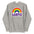 The Pridelity LGBTQ+ Hoodie, with its vibrant purple hue, showcases a rainbow design above the "LGBTQ+" text on the front. Perfect for pride enthusiasts, it includes a spacious front pocket and a hood equipped with drawstrings.