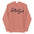 The Love Without Fear Hoodie by Pridelity comes in a dusty rose hue, featuring the phrase "Love Without Fear" across the front in a stylized, bold script reminiscent of classic pride shirts. The vintage text has contrasting black outlines and is centered on the chest. This hoodie also includes a front pocket and drawstrings.