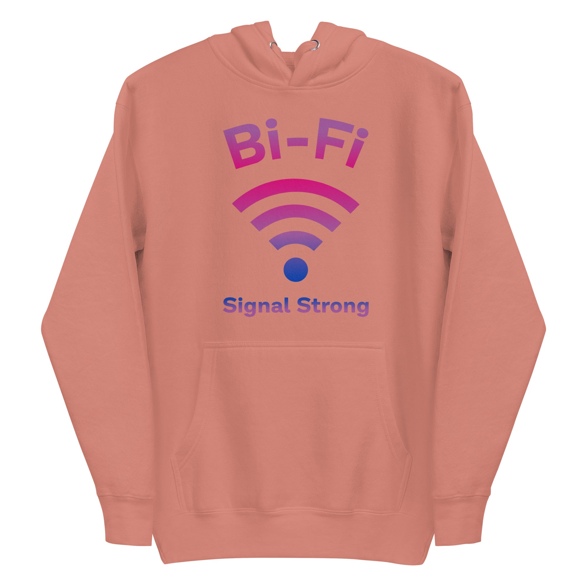 Introducing the Bi-Fi Hoodie by Pridelity, a stylish white hoodie from the Pride Collection. It features 