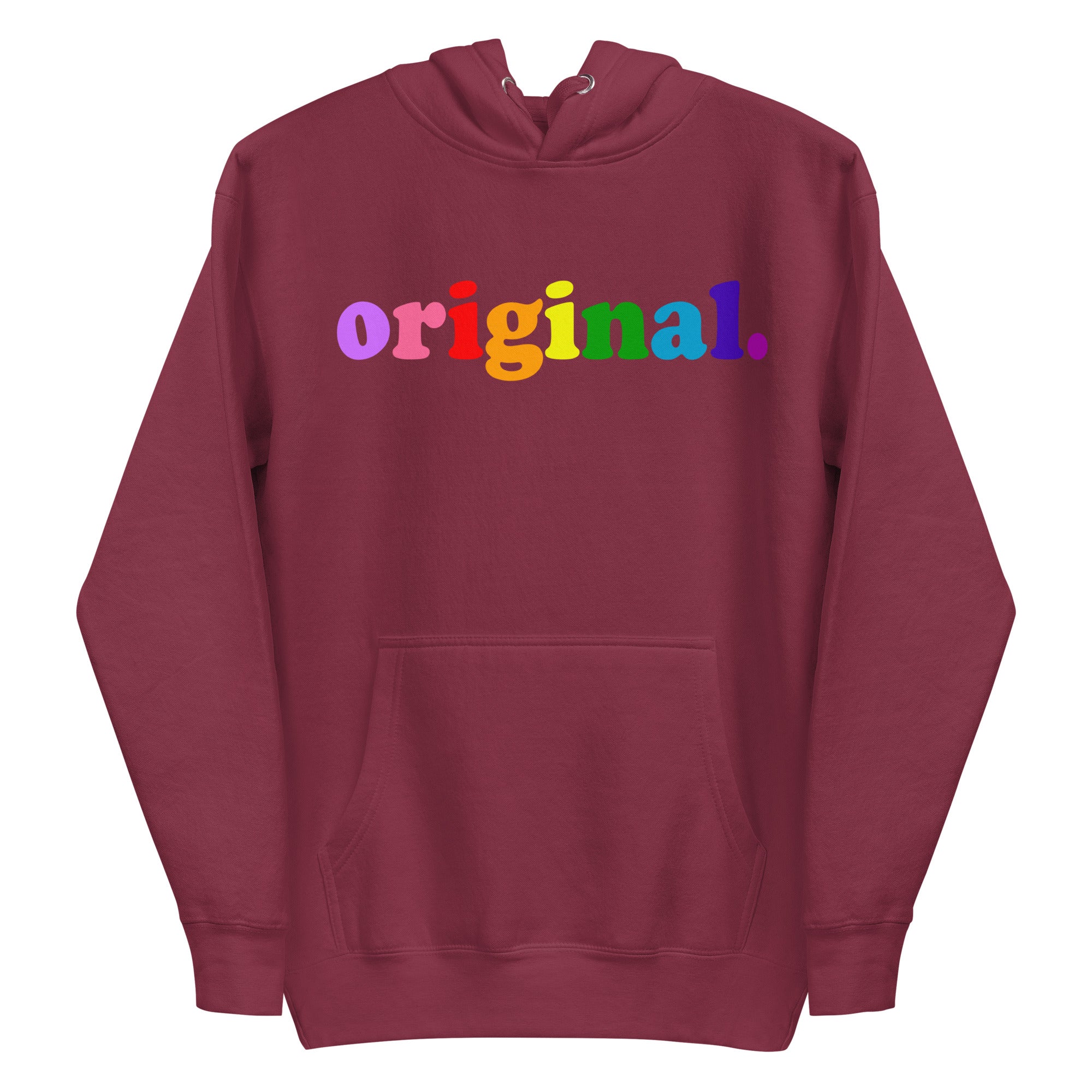 Introducing the Original Hoodie by Pridelity, a black hoodie featuring the word 