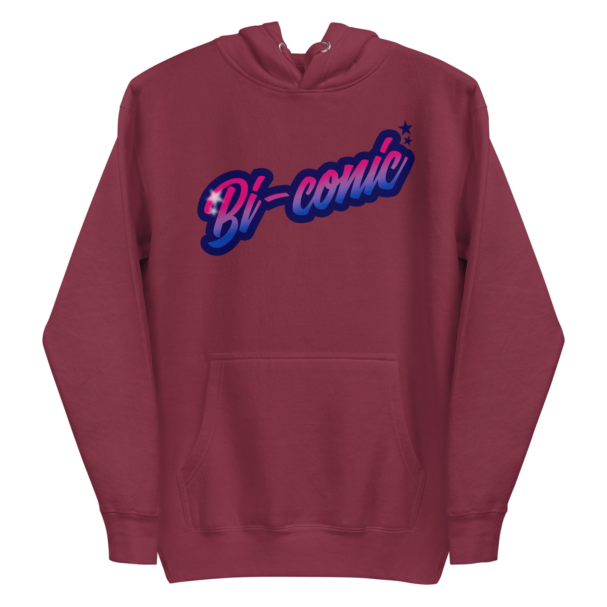 Pridelity's Bi-Conic Hoodie from our Pride Merch collection showcases the word 