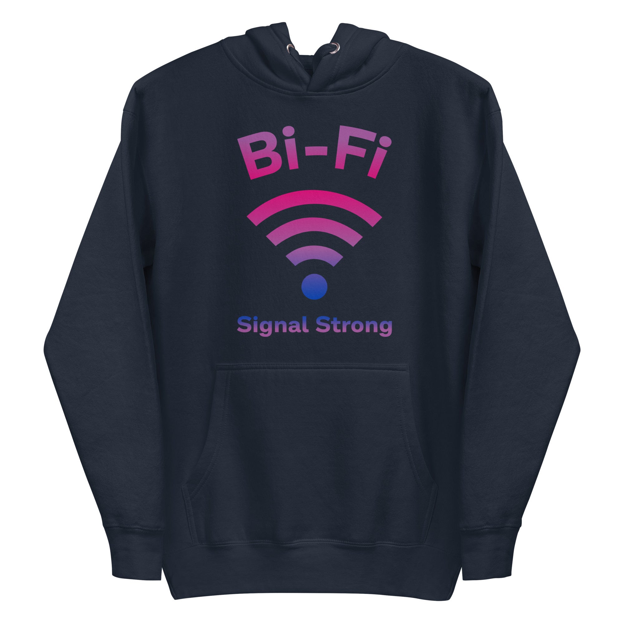 Introducing the Bi-Fi Hoodie by Pridelity, a stylish white hoodie from the Pride Collection. It features 