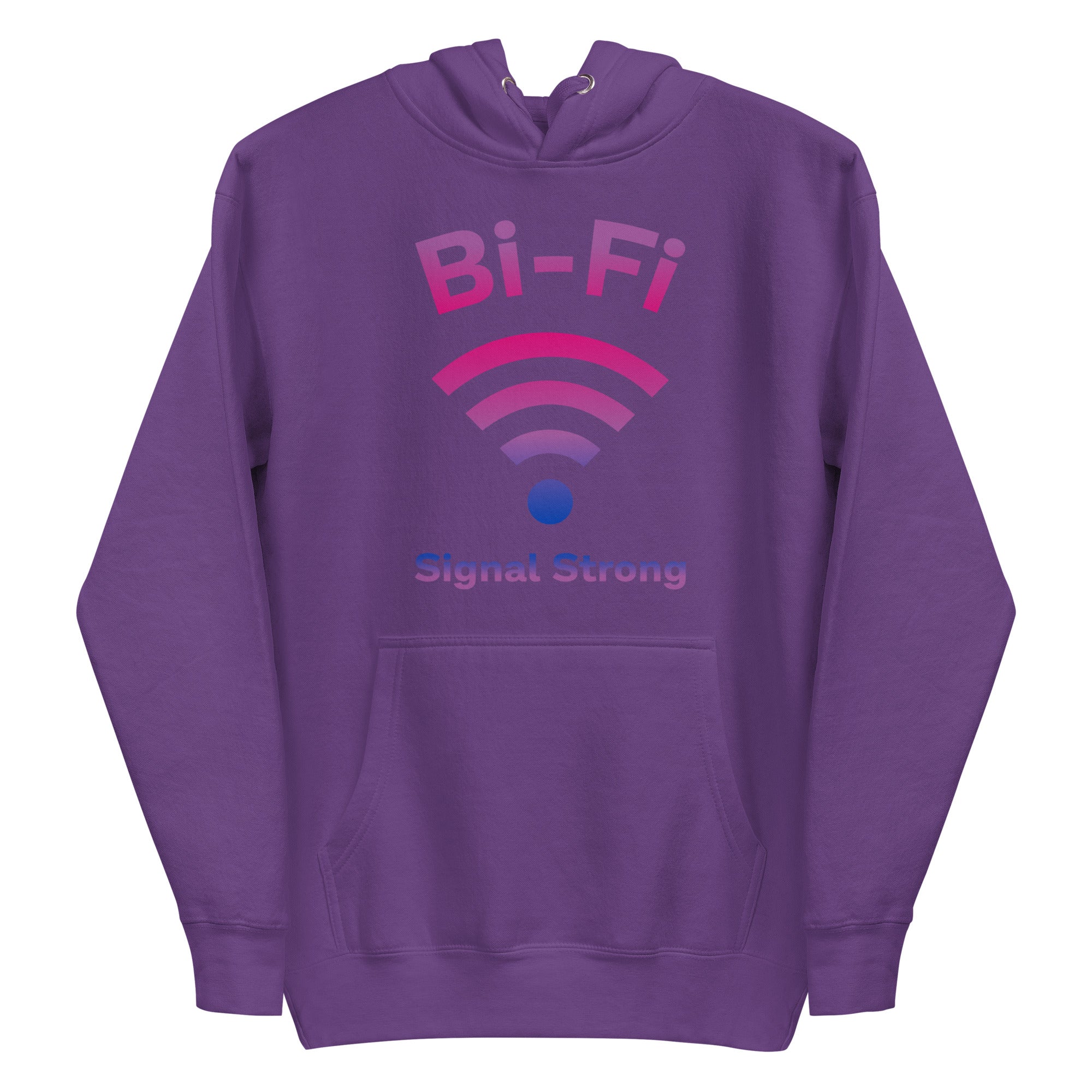 Introducing the Bi-Fi Hoodie by Pridelity, a stylish white hoodie from the Pride Collection. It features 