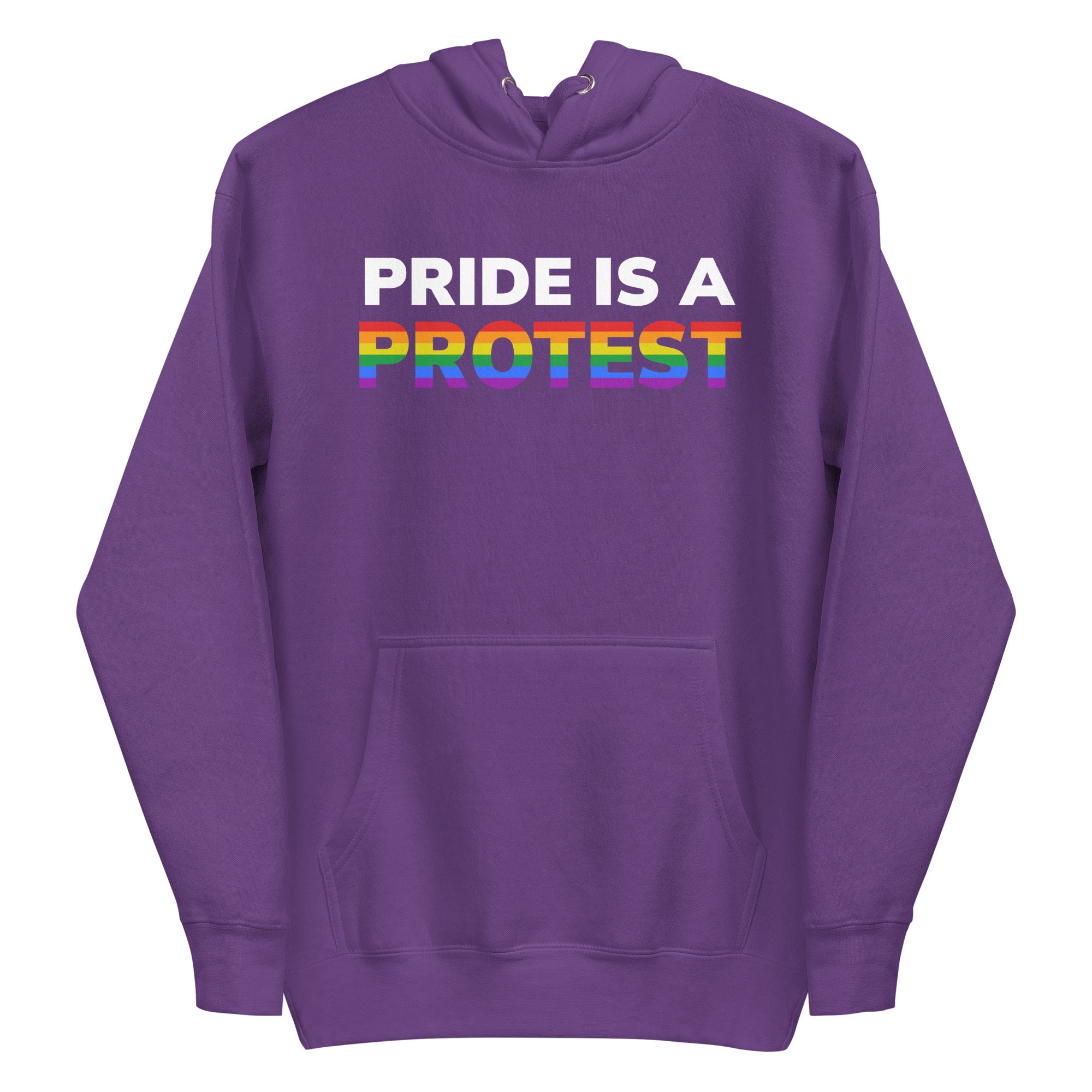 The Pride is a Protest Hoodie by Pridelity features an eye-catching design with the bold statement 