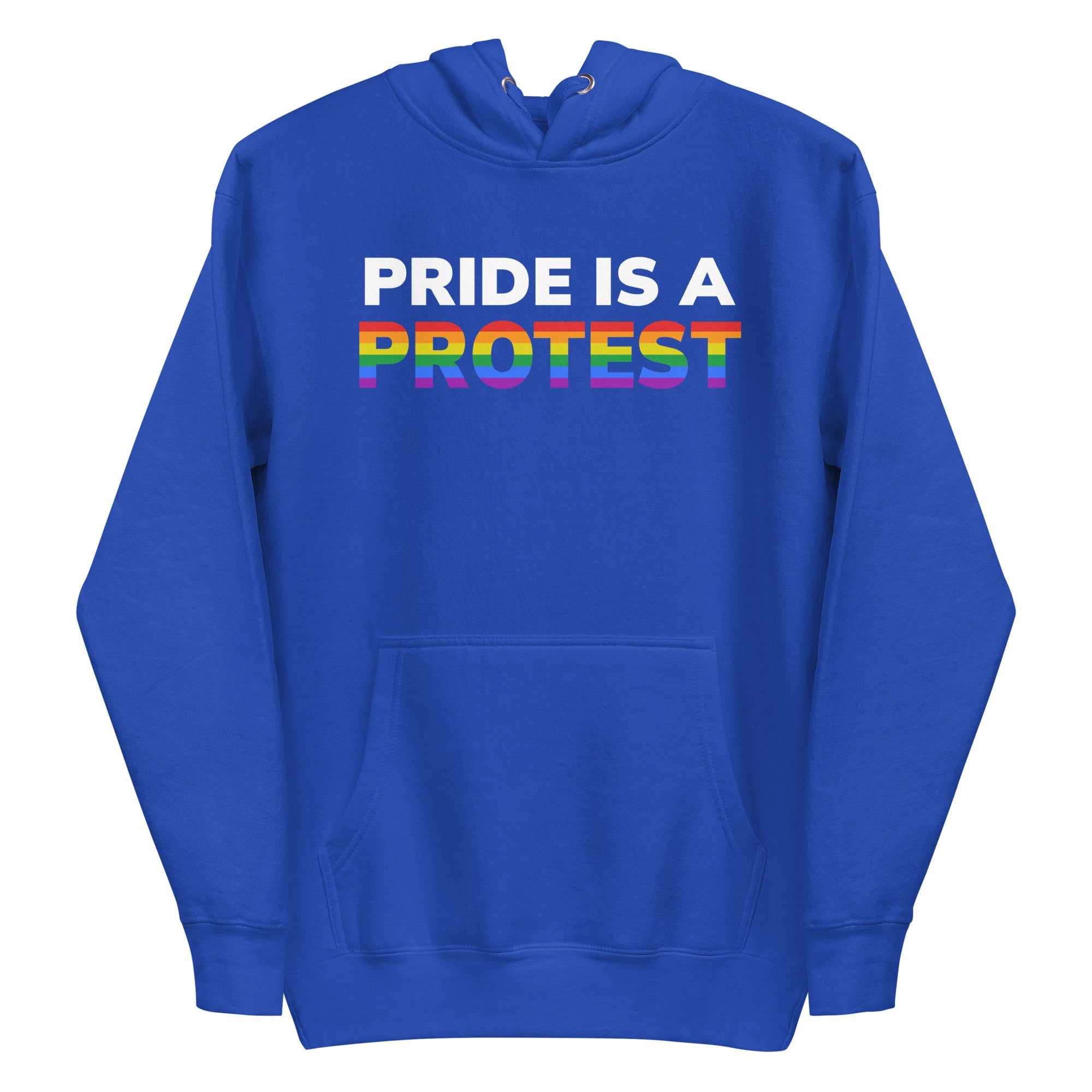 The Pride is a Protest Hoodie by Pridelity features an eye-catching design with the bold statement 