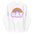 The Cloud Gay Hoodie from Pridelity's Pride Merch collection is a white hoodie showcasing a vibrant rainbow over the word "GAY" in fluffy, cloud-like letters. This bold design celebrates LGBTQ+ pride. The hoodie is equipped with a front pocket and drawstrings for added comfort.