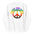 The Peace & Love Hoodie by Pridelity is a white hoodie adorned with a vibrant peace symbol and "Peace and Love" written in rainbow letters, capturing the essence of pride shirts.