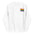 The Pride Flag Hoodie by Pridelity is a stylish white hoodie featuring a small rainbow flag design on the chest, ideal for pairing with pride shirts. It includes a front pocket and drawstring hood, showcasing vibrant horizontal stripes of red, orange, yellow, green, blue, and purple on the rainbow flag.