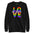 The Love Is Love Sweatshirt by Pridelity boasts a fashionable black design showcasing the empowering message "Love is Love." The word "LOVE" is prominently displayed in large, rainbow-hued letters arranged vertically, capturing the spirit of rainbow apparel. The phrase "is Love" is gracefully scripted in smaller white cursive across the center for added elegance.