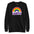 Introducing the Pridelity LGBTQ+ Sweatshirt in black, featuring a dynamic rainbow design with an arc and the word "LGBTQ+" in bold purple lettering.