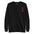 Introducing the King of Hearts Sweatshirt by Pridelity: This black sweatshirt features a distinctive red "K" with a red heart symbol positioned on the upper left side of the chest, making it an ideal companion for your rainbow-colored attire to enhance your stylish ensemble with a vibrant touch.