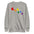 Introducing the "Butterflies Sweatshirt" by Pridelity: a white sweatshirt adorned with a striking pride design featuring six butterflies arranged diagonally. Each butterfly displays a unique color—red, orange, yellow, green, blue, and purple—celebrating diversity with its captivating rainbow effect as part of our Pride Collection.