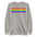 Carbon Grey Rainbow Stripes Sweatshirt by Pridelity, featuring vibrant horizontal stripes in red, orange, yellow, green, blue, and purple across the chest—a standout piece from our pride collection.