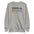 Introducing the Pridelity United & Strong Sweatshirt: a white garment from the pride collection featuring "UNITED & STRONG" on the front. The word "UNITED" is printed in black, while "STRONG" is designed with a striking rainbow gradient, creating a standout pride shirt.