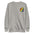 The Pride Duck Sweatshirt by Pridelity is a black sweatshirt with a small, colorful, rainbow-striped duck illustration on the upper left chest, perfect for adding a subtle touch to your pride outfit.