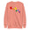 Introducing the "Butterflies Sweatshirt" by Pridelity: a white sweatshirt adorned with a striking pride design featuring six butterflies arranged diagonally. Each butterfly displays a unique color—red, orange, yellow, green, blue, and purple—celebrating diversity with its captivating rainbow effect as part of our Pride Collection.