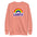 Introducing the Pridelity LGBTQ+ Sweatshirt in black, featuring a dynamic rainbow design with an arc and the word "LGBTQ+" in bold purple lettering.