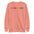 The Pixel Hearts Sweatshirt by Pridelity showcases a series of eight pixelated hearts in lively pride hues—purple, pink, red, orange, yellow, green, blue, and teal—across the chest on a carbon grey backdrop.