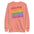 Introducing the Pridelity Loud & Proud Sweatshirt, a white garment adorned with "Loud & Proud" repeated five times in a striking rainbow gradient of red, orange, yellow, green, and blue—ideal for enthusiasts of bold and colorful fashion.