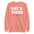 The "Gay & Tired Sweatshirt" by Pridelity is a black sweatshirt that displays bold white text saying "GAY & TIRED" along with colorful, rainbow-hued text below that reads "send help.