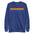 Carbon Grey Rainbow Stripes Sweatshirt by Pridelity, featuring vibrant horizontal stripes in red, orange, yellow, green, blue, and purple across the chest—a standout piece from our pride collection.