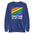 The black Together Sweatshirt from Pridelity's pride collection showcases a rainbow-colored design with diagonal stripes, beneath which the phrase "TOGETHER WE ARE STRONG" is displayed in white letters.