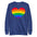 The Big Heart Sweatshirt by Pridelity from the Pride Collection showcases a large heart design with rainbow stripes, symbolizing LGBTQ+ pride. This vibrant heart design beautifully contrasts with the gray fabric background.