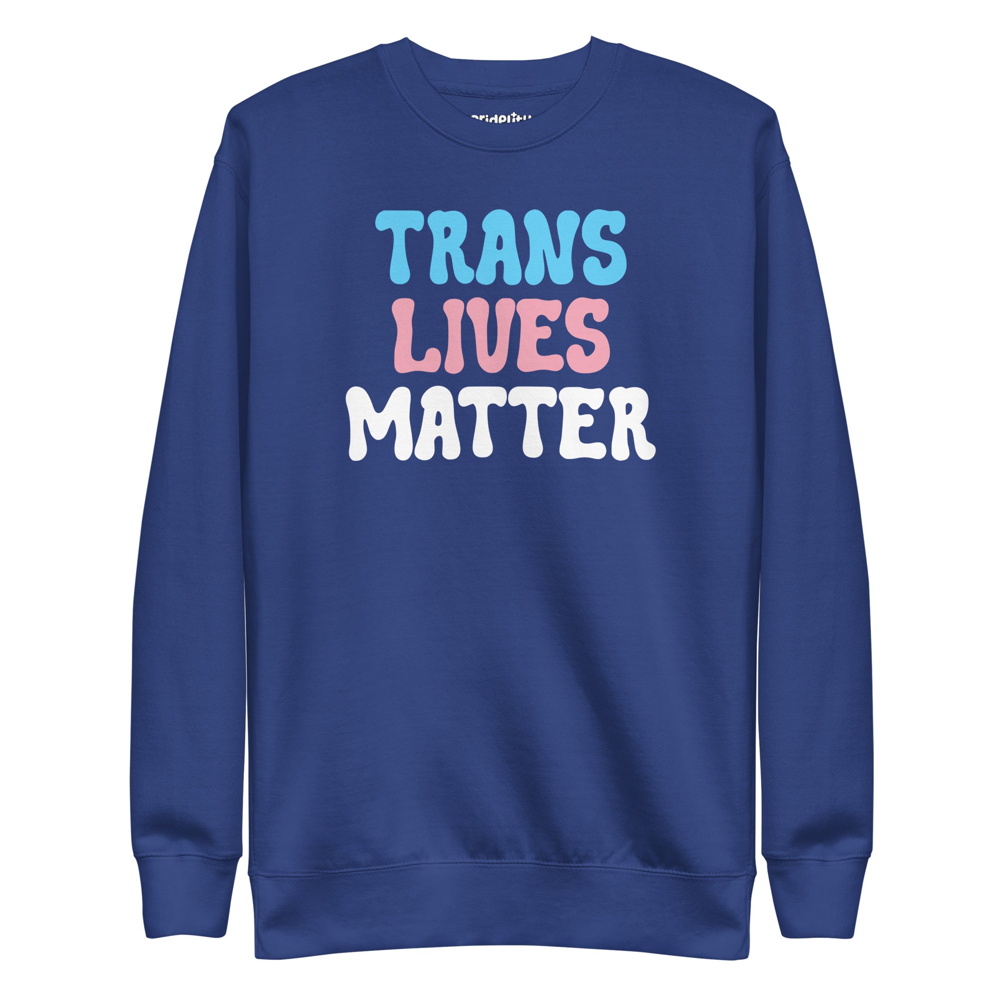 Discover the Pridelity Trans Lives Matter Sweatshirt in black, showcasing an impactful design with 