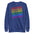 Introducing the Pridelity Loud & Proud Sweatshirt, a white garment adorned with "Loud & Proud" repeated five times in a striking rainbow gradient of red, orange, yellow, green, and blue—ideal for enthusiasts of bold and colorful fashion.