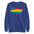 Introducing the US Map Pride Sweatshirt from Pridelity: a stylish black sweatshirt featuring a vibrant rainbow flag design overlaid on a graphic of the United States map. The top left corner highlights blue and white stars, reminiscent of the American flag, making it an ideal choice for anyone seeking fashionable pride apparel.