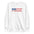 The American Pride Sweatshirt by Pridelity showcases "PRIDE" in an American flag pattern on the chest, featuring stars and stripes that reflect the essence of the USA flag. This bold and colorful design creates a striking contrast against the black fabric.