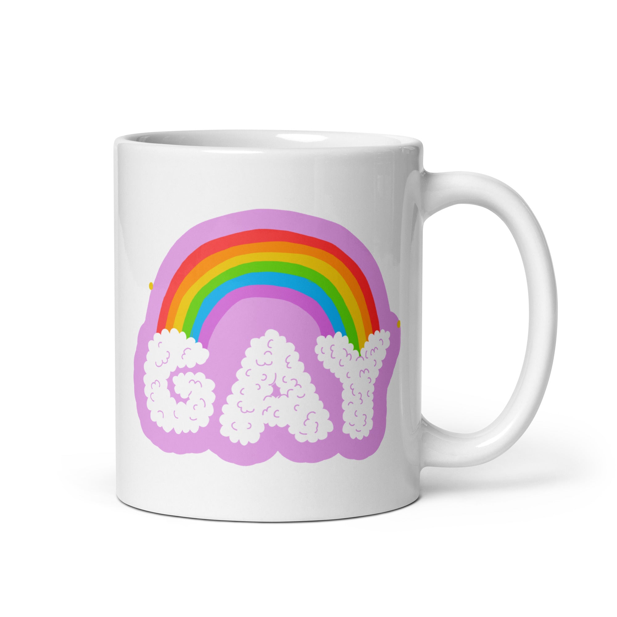 As a standout piece from Pridelity's Pride Collections 2025, the Gay Rainbow Mug showcases a lively rainbow and the word 