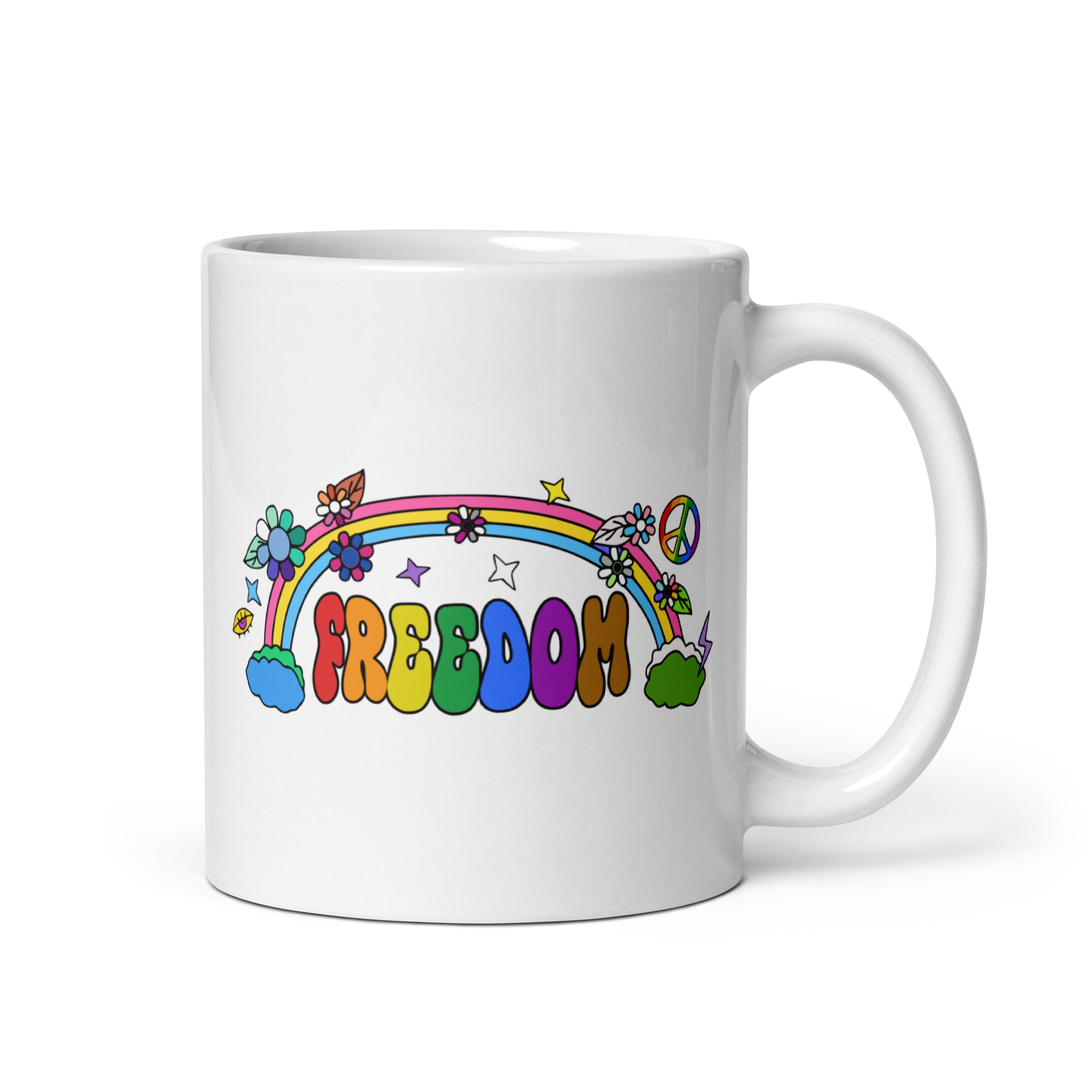 Introducing the Freedom Mug from Pridelity's top Pride Collections 2025, featuring the word 