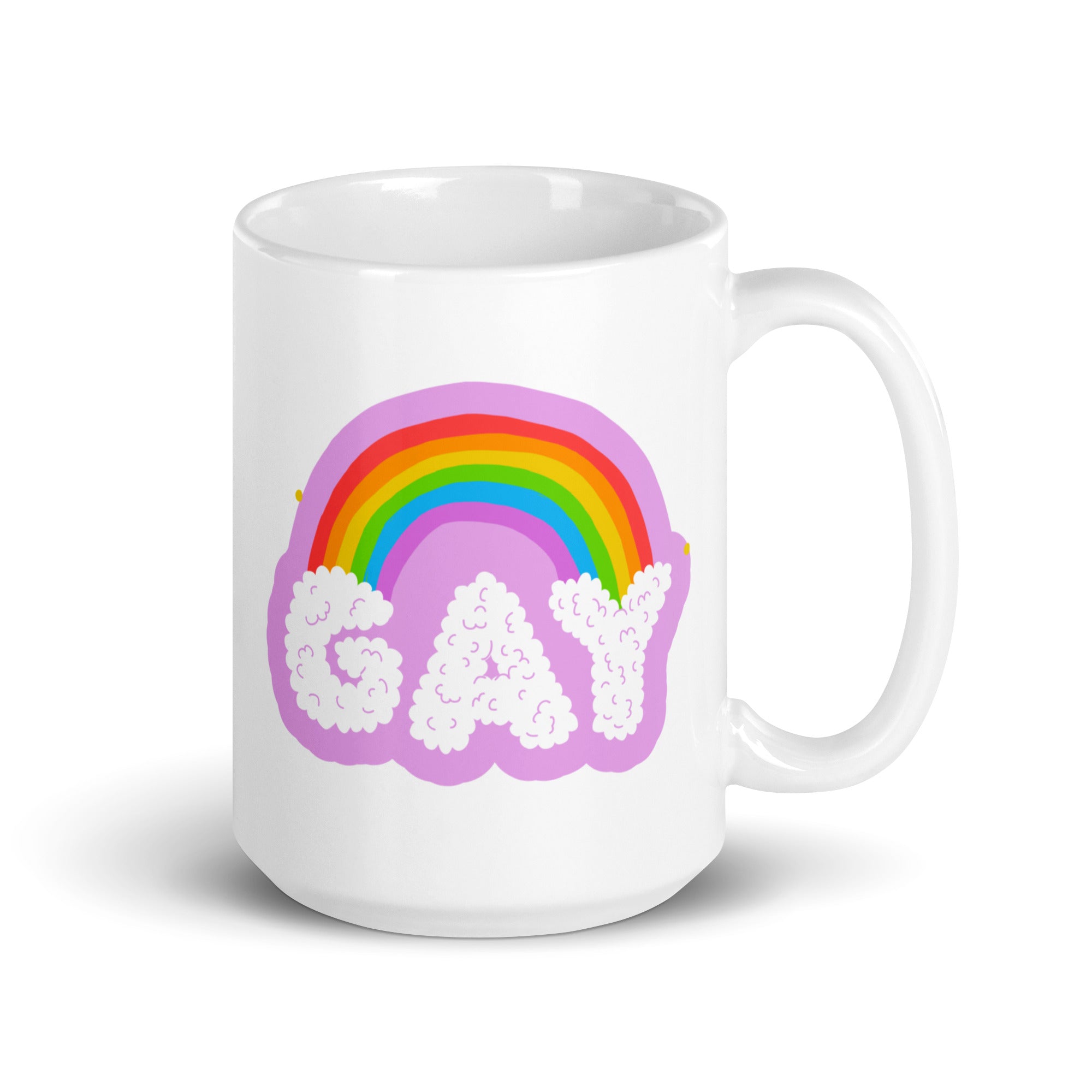 As a standout piece from Pridelity's Pride Collections 2025, the Gay Rainbow Mug showcases a lively rainbow and the word 